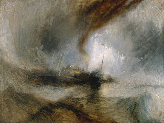 <눈보라Snow Storm: Steam-Boat off a Harbour's Mouth>, 윌리엄 터너 (1842)